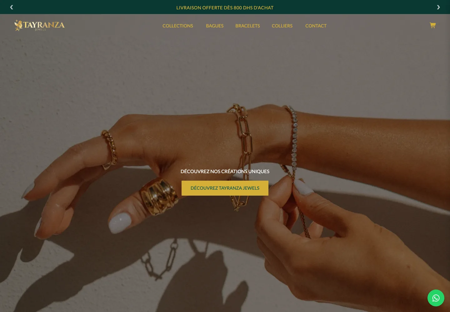 Tayranza Jewels, site e-commerce bijoux de luxe marocains
